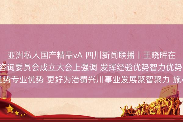 亚洲私人国产精品vA 四川新闻联播丨王晓晖在第四届省委省政府决策咨询委员会成立大会上强调 发挥经验优势智力优势专业优势 更好为治蜀兴川事业发展聚智聚力 施小琳主持 于立军出席