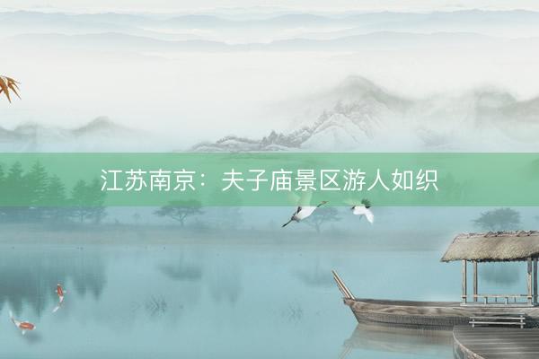 江苏南京：夫子庙景区游人如织