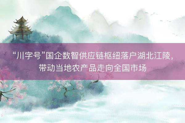 “川字号”国企数智供应链枢纽落户湖北江陵，带动当地农产品走向全国市场
