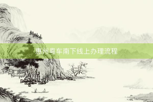 惠州粤车南下线上办理流程