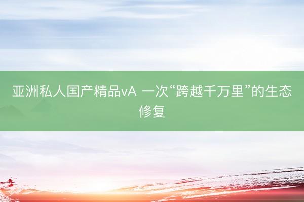 亚洲私人国产精品vA 一次“跨越千万里”的生态修复