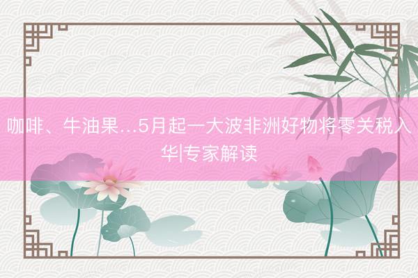 咖啡、牛油果…5月起一大波非洲好物将零关税入华|专家解读