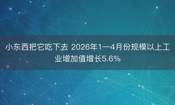 小东西把它吃下去 2026年1—4月份规模以上工业增加值增长5.6%