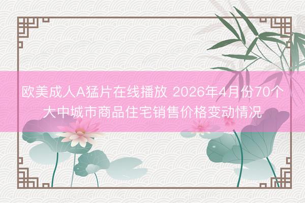 欧美成人A猛片在线播放 2026年4月份70个大中城市商品住宅销售价格变动情况