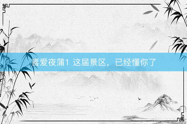 喜爱夜蒲1 这届景区，已经懂你了
