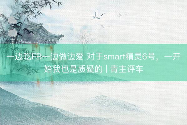 一边吃FB一边做边爱 对于smart精灵6号，一开始我也是质疑的 | 青主评车