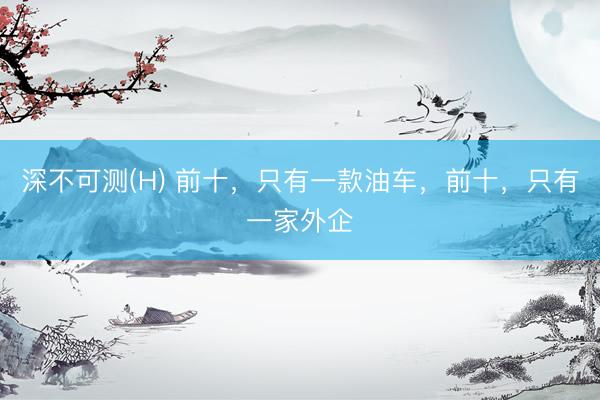 深不可测(H) 前十，只有一款油车，前十，只有一家外企