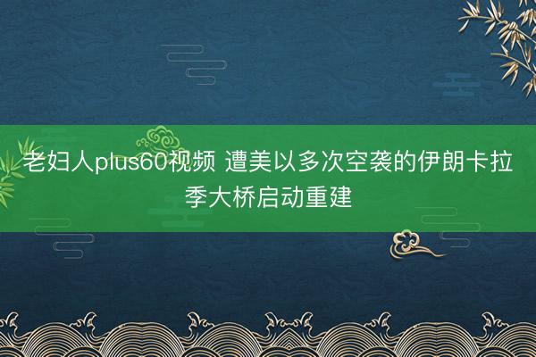 老妇人plus60视频 遭美以多次空袭的伊朗卡拉季大桥启动重建