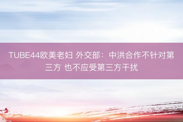 TUBE44欧美老妇 外交部：中洪合作不针对第三方 也不应受第三方干扰