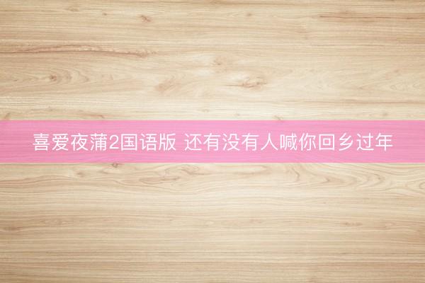 喜爱夜蒲2国语版 还有没有人喊你回乡过年