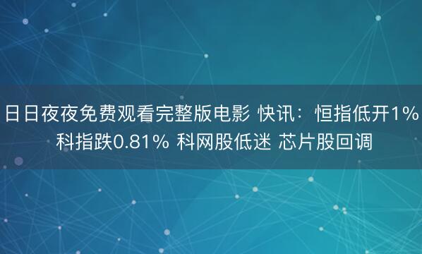 日日夜夜免费观看完整版电影 快讯：恒指低开1% 科指跌0.81% 科网股低迷 芯片股回调