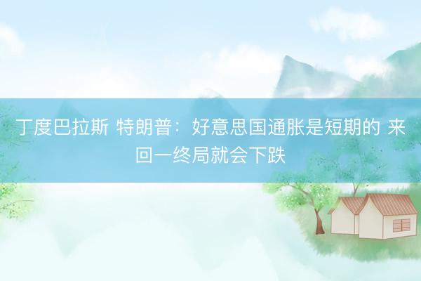 丁度巴拉斯 特朗普：好意思国通胀是短期的 来回一终局就会下跌