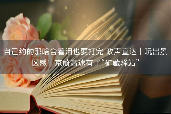 自己约的那啥含着泪也要打完 政声直达｜玩出景区感！京蔚高速有了“矿藏驿站”