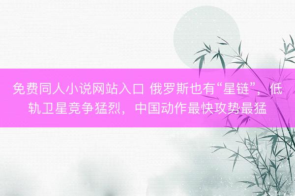 免费同人小说网站入口 俄罗斯也有“星链”，低轨卫星竞争猛烈，中国动作最快攻势最猛